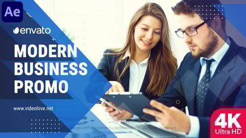 Clean Corporate Slideshow with Dynamic Geometric Transitions