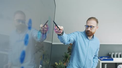 Un PDG donne de nouvelles idées sur le projet à son équipe dans une salle de conférence