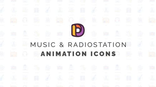 Música y estación de radio - Íconos de animación