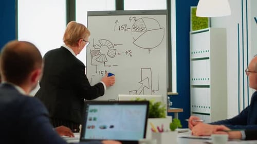 Engaging Business Presentation in Modern Office Setting