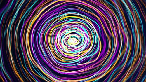 Vivid Circle Neon Strings Background