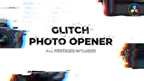 Glitch Photographer Opener | For DaVinci Resolve