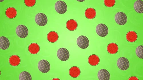 Flat Design Seamless Watermelon Pattern Loop