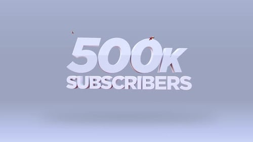 500k Subscribers Social Media Achievement Animation