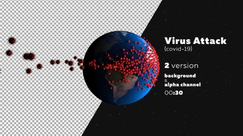 3D Animation of Global Virus Spread on Earth