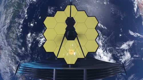 James Webb Space Telescope Deploying in Space Orbit Animation