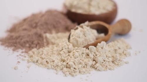 Close Up of Protein Powder in Bowl
