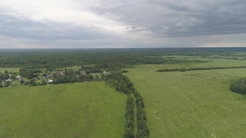 Aerial View of Rural Fields and Forests