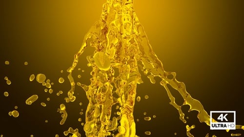 Dynamic Golden Liquid Splash Reveal