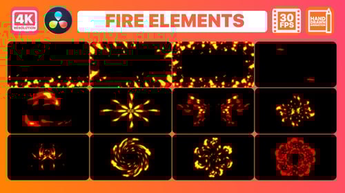 Fire Elements And Backgrounds for DaVinci Resolve