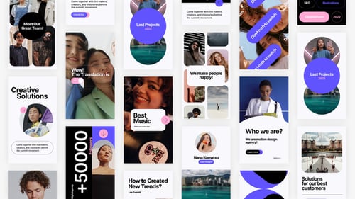 Minimalist Social Media Stories Pack with Clean Flat Design