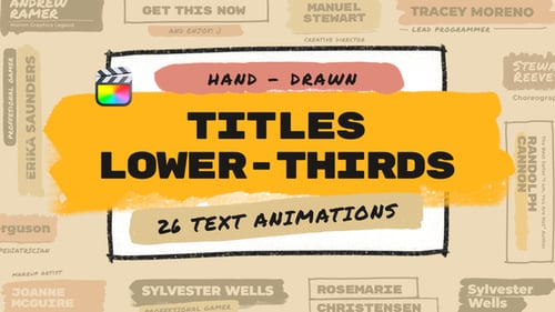 Animated Hand-Drawn Brush Lower Thirds and Titles Pack