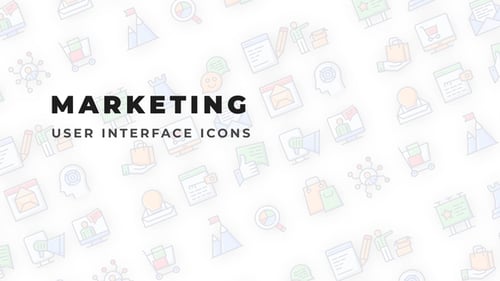 Animated Flat Design Marketing User Interface Icon Set