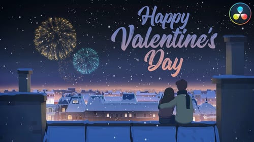 Animated Valentine's Day Greeting Card with Romantic Scenes