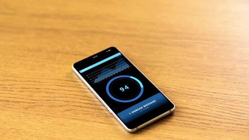 Smartphone con proceso de minería de criptomonedas