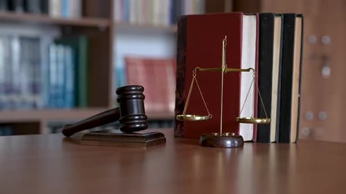Scale of Justice Judge Gavel and Legal Lawyer Books