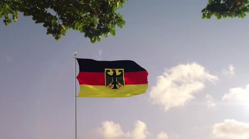 Germany Flag With Modern City