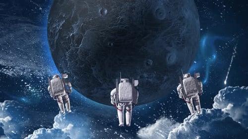 Floating Astronauts and Moon Space Title Reveal