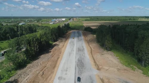 Luftaufnahme von Autobahnbau