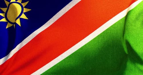 Namibia National Flag Waving Loop Background