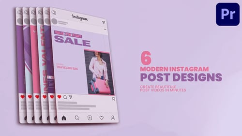 Dynamic Valentine's Day Sale Instagram Posts and Stories Ad Template