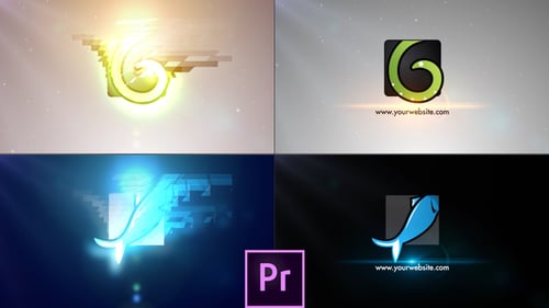 Dynamic Light Flare Glitch Logo Reveal with Modern Transition