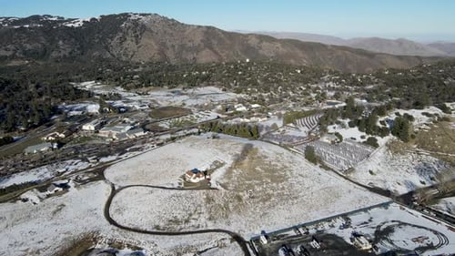 Aerial View of Julian Town During Snow Day