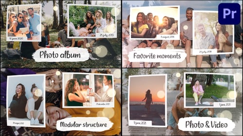 Dynamic Photo Album Slideshow with Elegant Transitions and Bokeh Effects