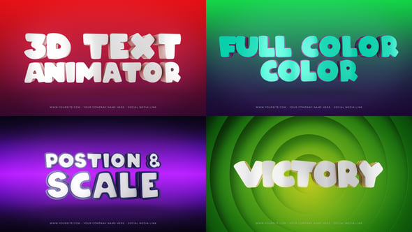 Dynamic 3D Animated Text Styles Pack, Titles ft. 3d text & motion ...