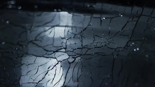 Close Up of Shattered Broken Glass