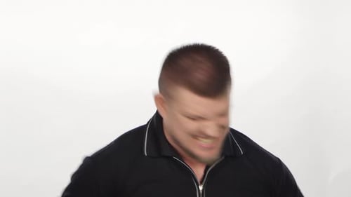 Man Expressing Extreme Range of Emotions, Yelling and Laughing