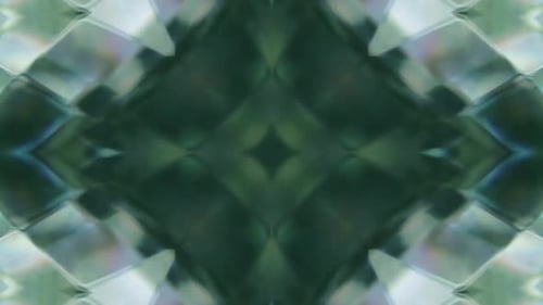 Shifting Green Blue Abstract Kaleidoscope Pattern