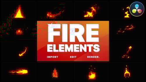 Cartoon Fire Elements | DaVinci Resolve
