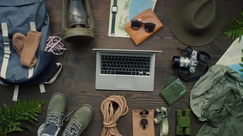 Directly Above Shot of Unrecognizable Woman Preparing for Trip
