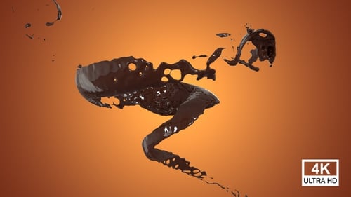Dynamic Chocolate Splash Fluid Element