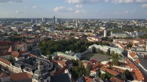 Beautiful Aerial View of the Old Town of Vilnius