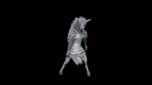 Funny 3D Animated Zebra Dancing Character