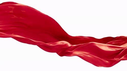 Elegant Flowing Red Silk Fabric Wave Background