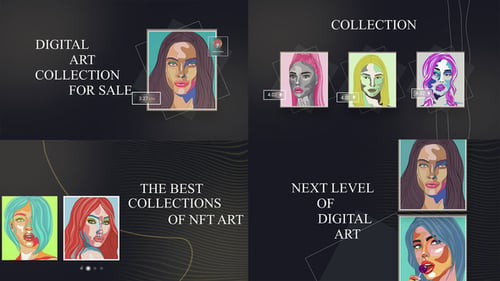 Modern NFT Digital Art Collection Showcase