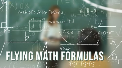 Animated Mathematical Formulas Overlay with Chalkboard Style