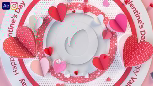 Paper Cut Hearts Valentine's Day Logo Reveal