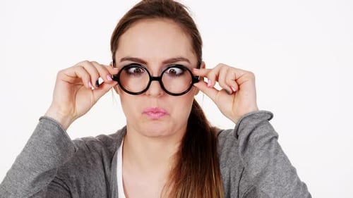 Woman Making Silly Face Cross Eyes
