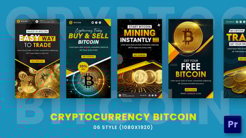 Cryptocurrency Bitcoin Stories Pack For Premiere Pro
