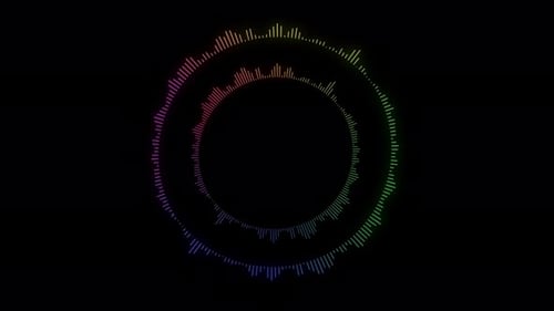 Colorful Circular Audio Visualizer with Spectrum Bars