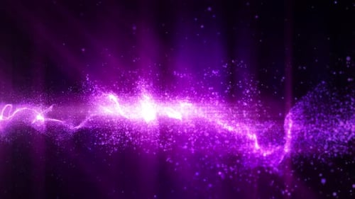 Abstract Glowing Purple Particles Stream Loop Background