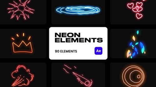 Cartoon Neon Glow Animated Effects Pack