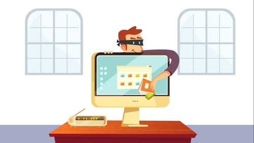 Hacker Stealing Money and Data