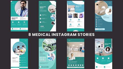 Animated Healthcare Instagram Stories with Geometric Design