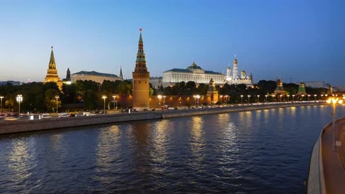 Night Time Lapse of Moscow Kremlin