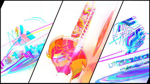 Revelação do Logo 3D com listras